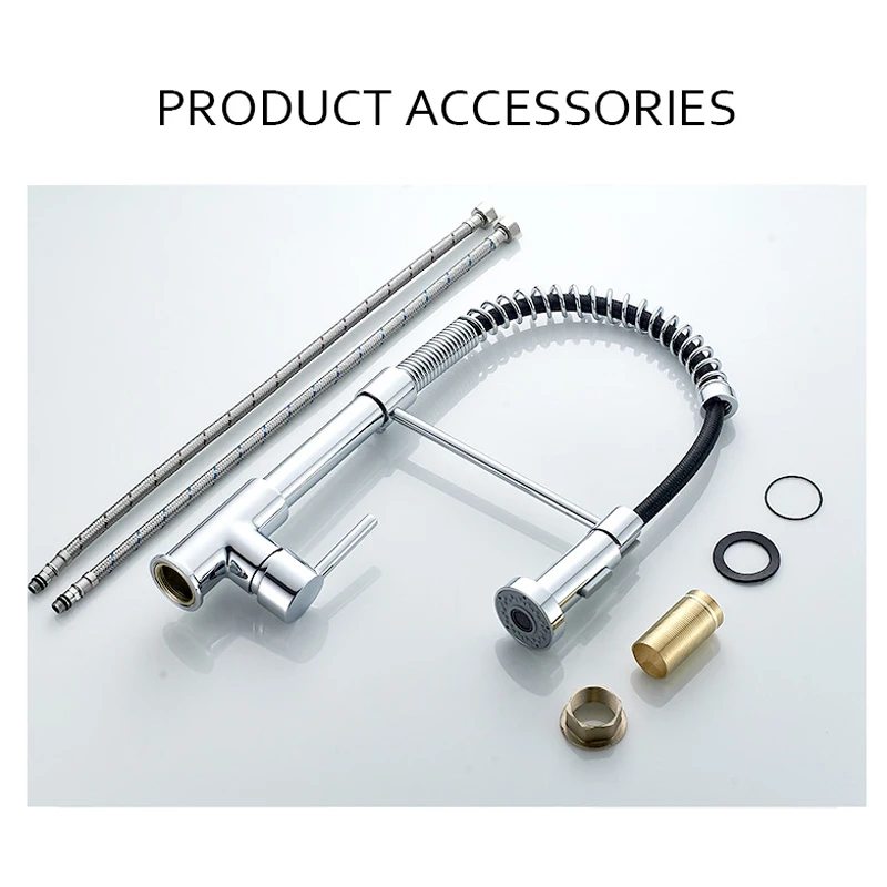 Brushed Brass Tall Spring Kitchen Faucets with Pull Down Sprayer Style Deck Mounted Flexible Hot & Cold Spray Mixer Sink Tap
Brushed Brass Tall Spring Kitchen Faucets with Pull Down Sprayer Style Deck Mounted Flexible Hot & Cold Spray Mixer Sink Tap