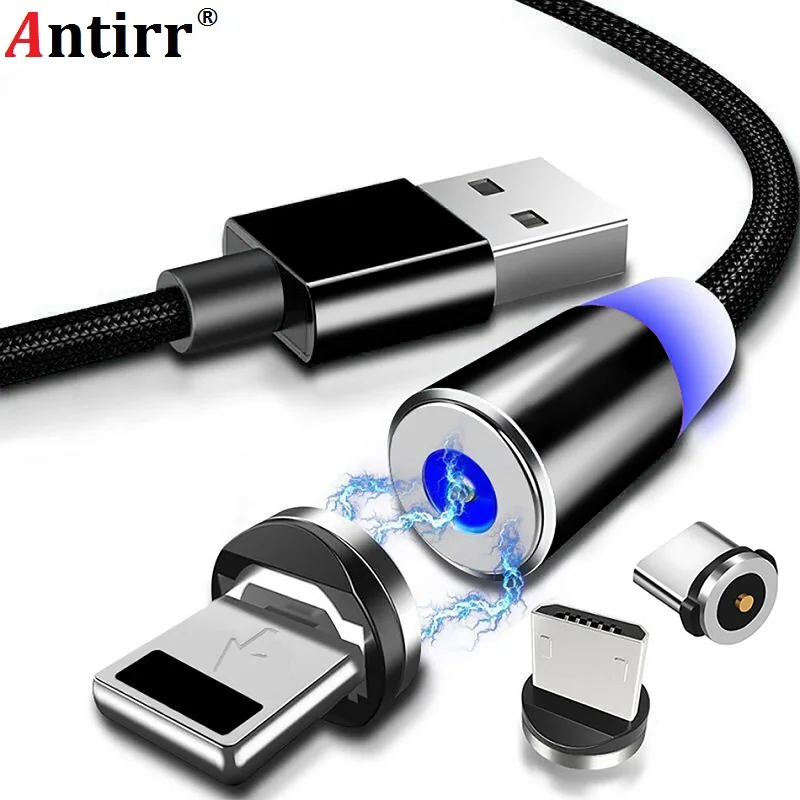 Круглый Магнитный кабель с разъемом 8 Pin Type C Micro USB быстрая зарядка телефона