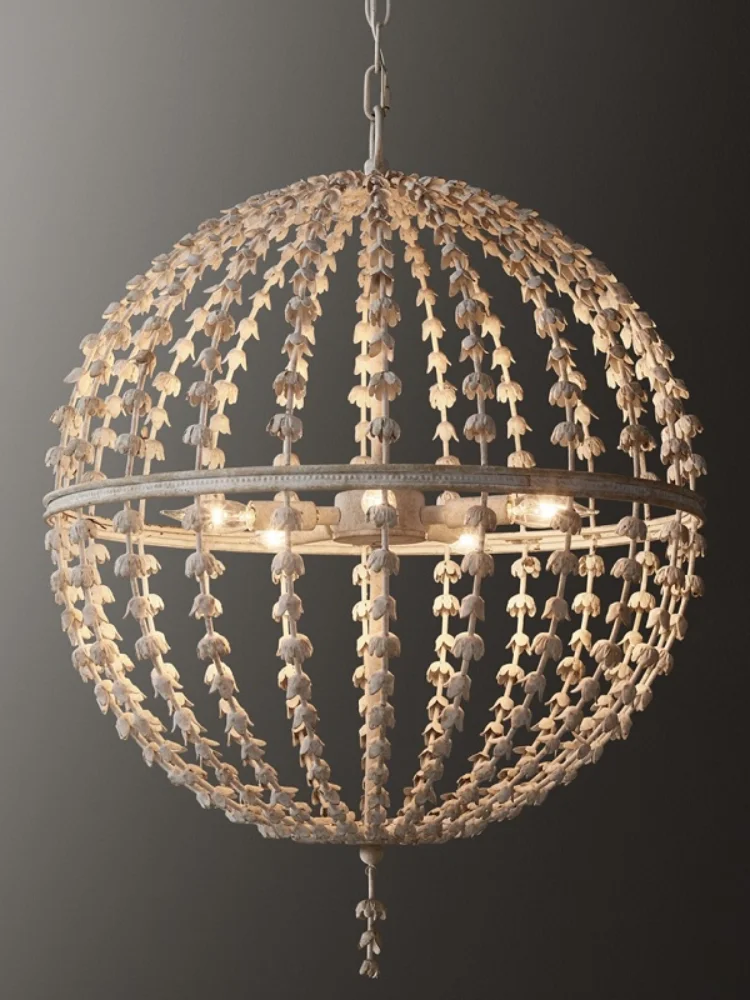 French Style Retro Iron Art Chandelier Personalized Iron Flower Creative round Lamp Children's Bedroom European Style Distressed
French Style Retro Iron Art Chandelier Personalized Iron Flower Creative round Lamp Children's Bedroom European Style Distressed