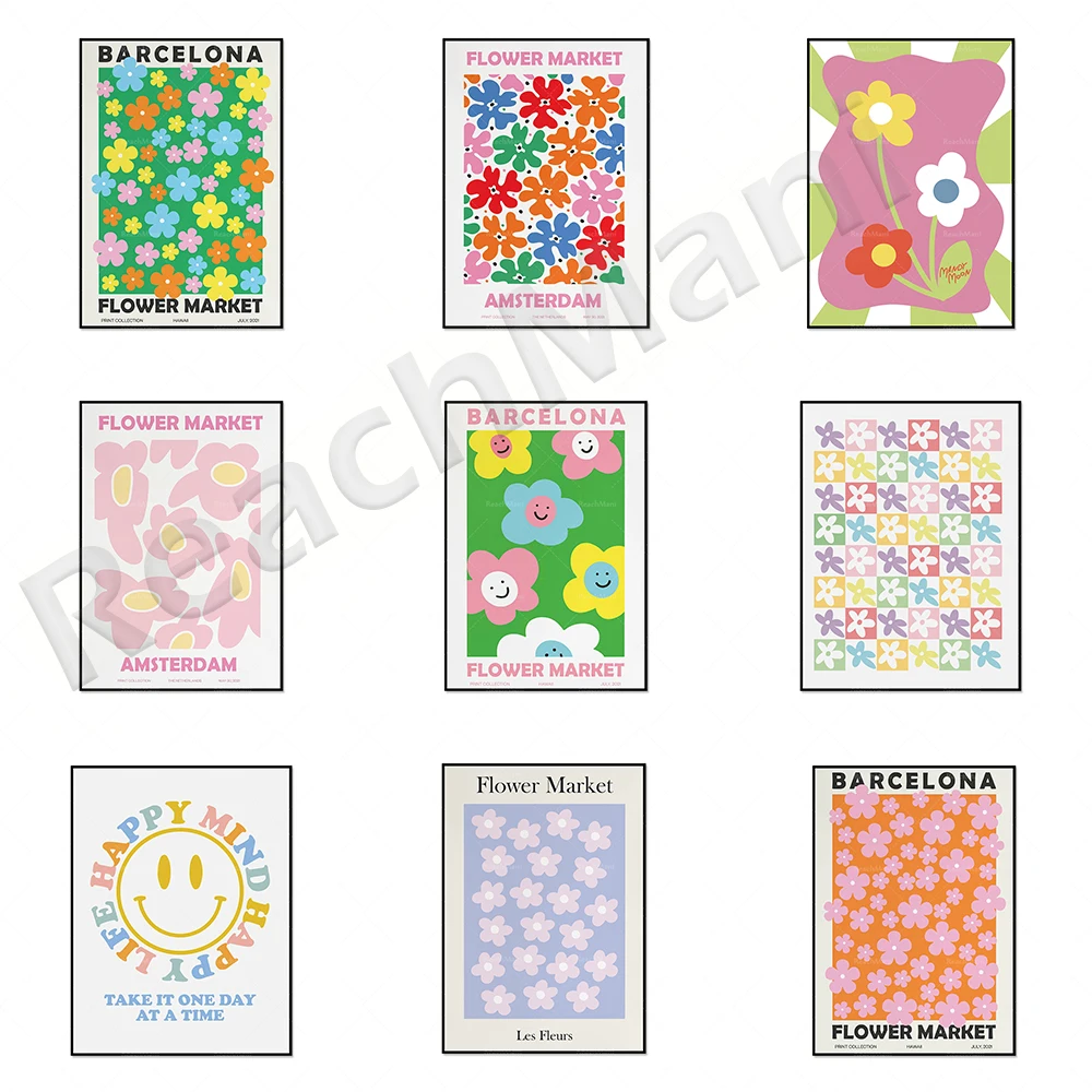Flower market poster, 70s retro texture checkered floral pattern poster, Barcelona, Matisse flower, Amsterdam prints, minimalist
Flower market poster, 70s retro texture checkered floral pattern poster, Barcelona, Matisse flower, Amsterdam prints, minimalist
