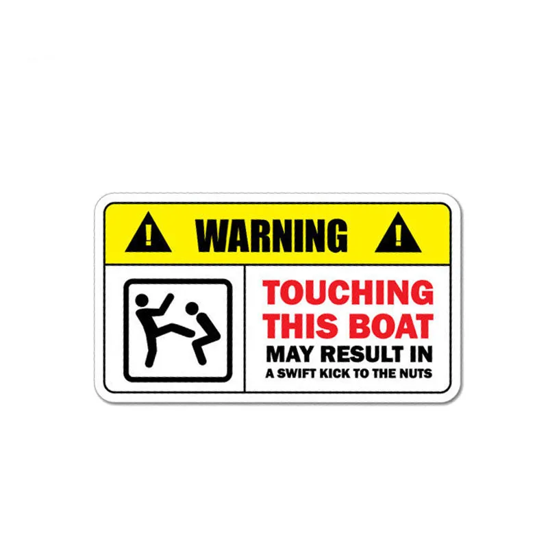 Funny Warning Car Sticker Touching This Boat May Result In A Swift Kick To The Nuts Decal Waterproof Sunscreen Decals,12cm*6cm
Funny Warning Car Sticker Touching This Boat May Result In A Swift Kick To The Nuts Decal Waterproof Sunscreen Decals,12cm*6cm