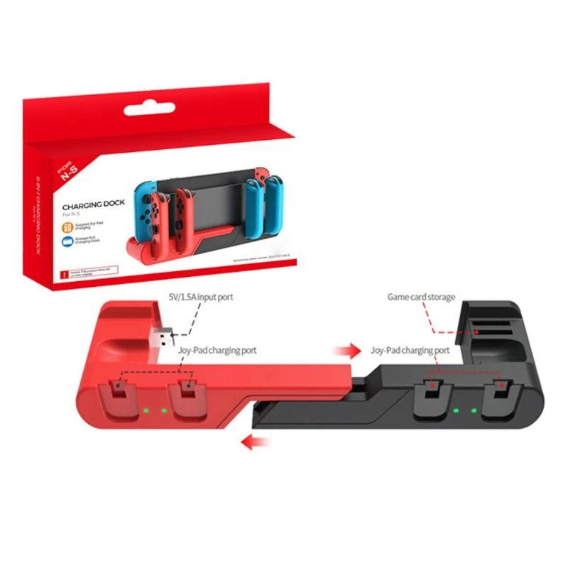 Switch Charger For Nintend Joycons Controller Gamepad 4-in-1Charging Dock M5TE 
Switch Charger For Nintend Joycons Controller Gamepad 4-in-1Charging Dock M5TE