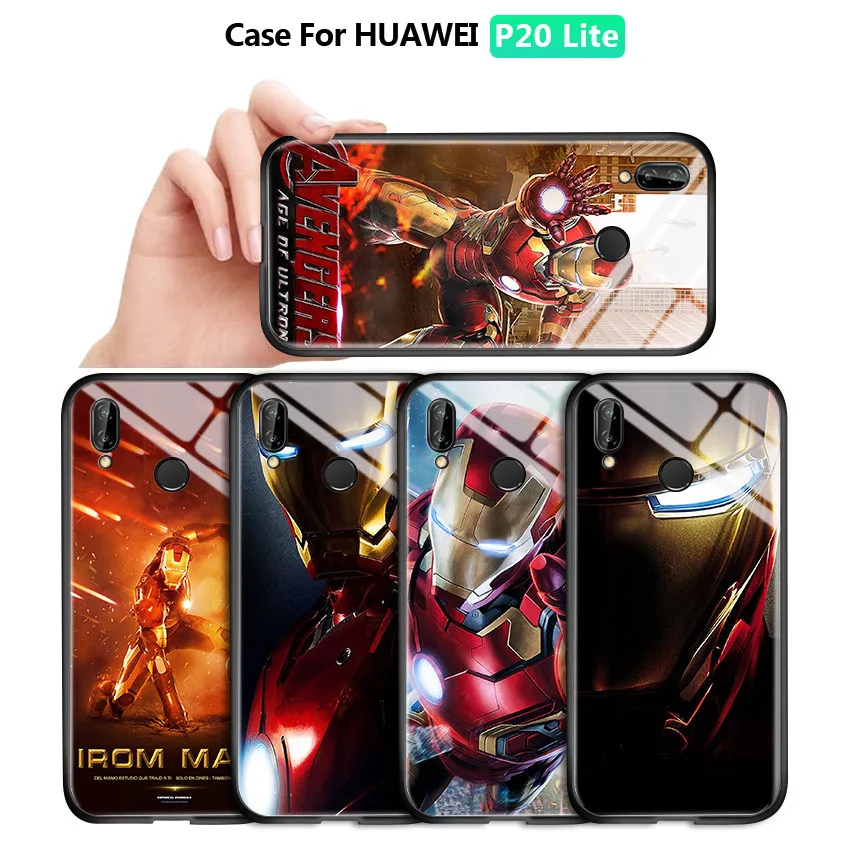 Чехол из закаленного стекла для Huawei P20 Lite Nova3E Marvel мстители супергерой Железный