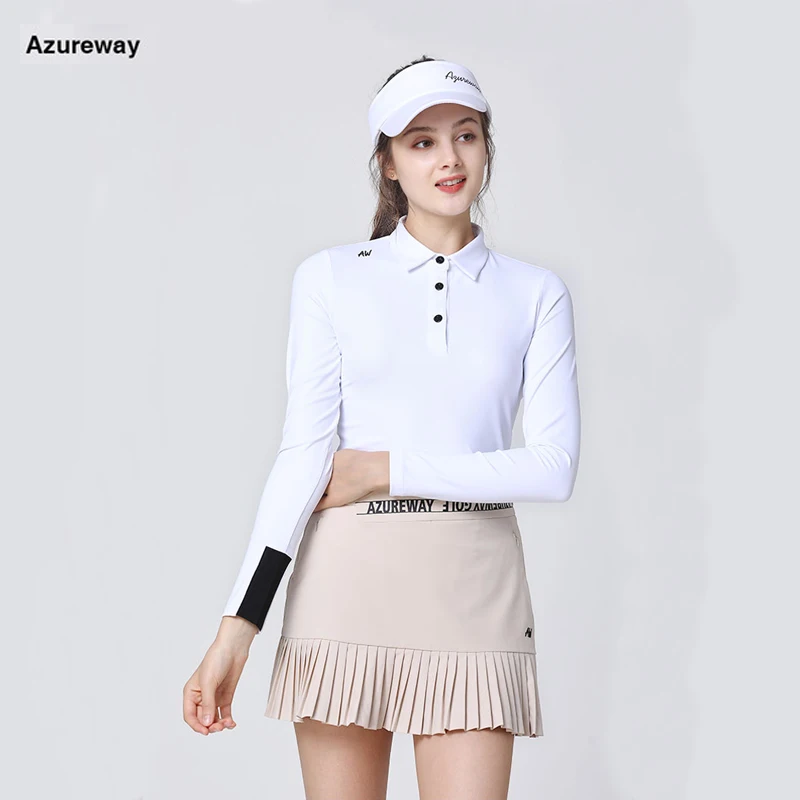Azureway Golf Women Long Sleeve Shirt Autumn Winter New Breathable Elastic Thin T-shirt Golf Lapel Polo Shirt Ladies Skirt
Azureway Golf Women Long Sleeve Shirt Autumn Winter New Breathable Elastic Thin T-shirt Golf Lapel Polo Shirt Ladies Skirt