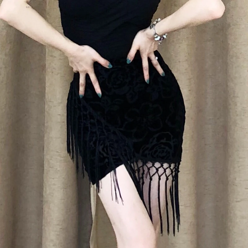 Latin Dance Skirts Black Fashion Print Tassel Skirt Women Tango Salsa Samba Rumba Cha Ladies Practice Performance Wear DN3996
Latin Dance Skirts Black Fashion Print Tassel Skirt Women Tango Salsa Samba Rumba Cha Ladies Practice Performance Wear DN3996
