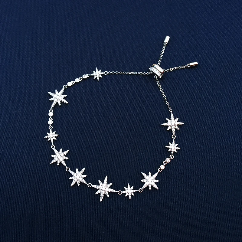 Multi star Adjustable Bracelet S925 Sterling Silver Female Light Luxury Six-Point Star Temperament Bracelet Style Jewelry Gift
Multi star Adjustable Bracelet S925 Sterling Silver Female Light Luxury Six-Point Star Temperament Bracelet Style Jewelry Gift