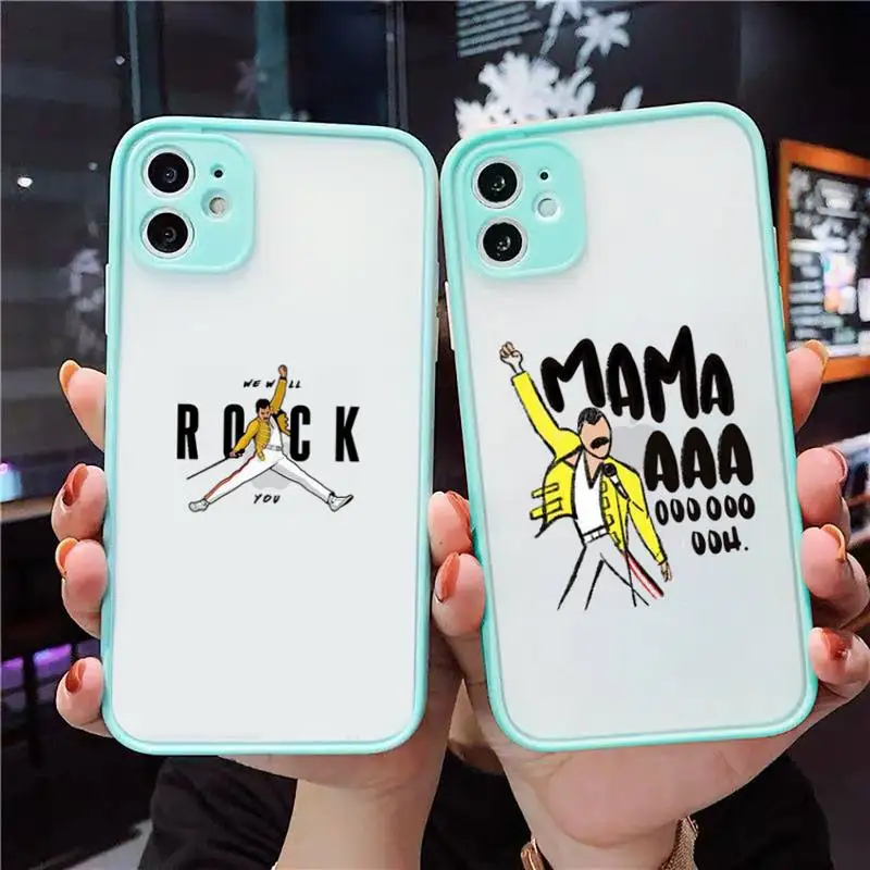 Freddie Mercury Queen band Phone Case For iPhone 12 11 Mini Pro XR XS Max 7 8 Plus X Matte transparent blue Back Cover
Freddie Mercury Queen band Phone Case For iPhone 12 11 Mini Pro XR XS Max 7 8 Plus X Matte transparent blue Back Cover