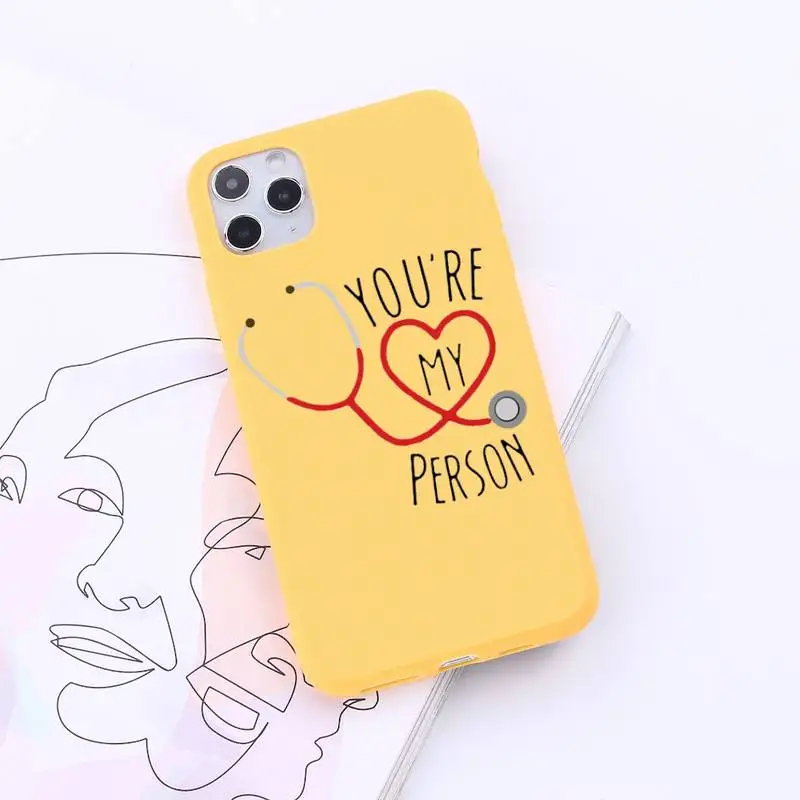 Greys Anatomy tv You're My Person luxury funda Phone Case Candy Color for iPhone 6 7 8 11 12 s mini pro X XS XR MAX Plus
Greys Anatomy tv You're My Person luxury funda Phone Case Candy Color for iPhone 6 7 8 11 12 s mini pro X XS XR MAX Plus