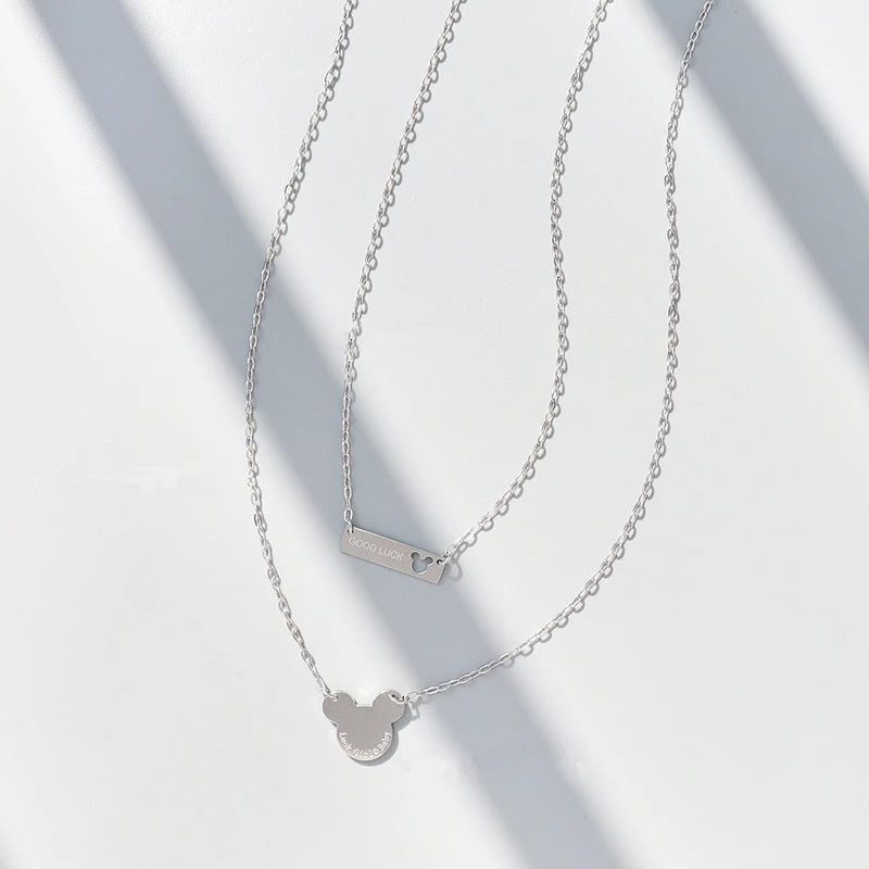 TOSOKO Stainless Steel Jewelry Lucky Mickey Mouse Pndant Double Fold Necklace Lovely Sweet Chain For Women BSP839
TOSOKO Stainless Steel Jewelry Lucky Mickey Mouse Pndant Double Fold Necklace Lovely Sweet Chain For Women BSP839