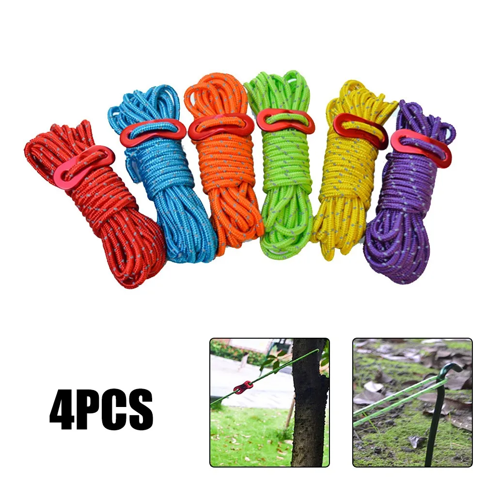 4Pcs 4m Guy Rope Reflective Cord Lines With Runners Tent Camping Guide Outdoor Tent Guy Line Adjusters Awning Carabiner 2021 New
4Pcs 4m Guy Rope Reflective Cord Lines With Runners Tent Camping Guide Outdoor Tent Guy Line Adjusters Awning Carabiner 2021 New