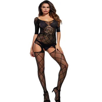 Hot women sexy fishnet body stockings tails whip Hollow jacquard sexy lingerie mesh hose stocking bondage slave BDSM cosplay