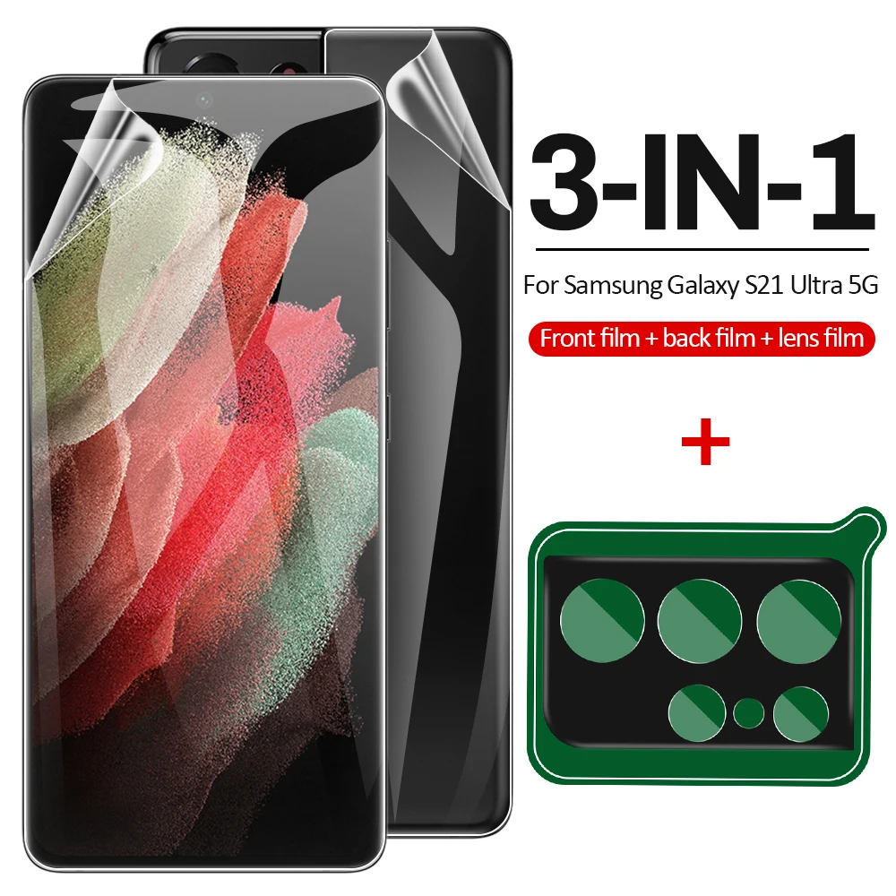 3 in 1 Back Film For Samsung Galaxy S21 Ultra Plus Camera Lens Glass Protection For Samsung s21 Ultra S21 Plus 5G Hydrogel Films
3 in 1 Back Film For Samsung Galaxy S21 Ultra Plus Camera Lens Glass Protection For Samsung s21 Ultra S21 Plus 5G Hydrogel Films