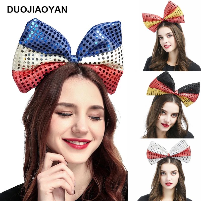 DUOJIAOYAN 2020 NEW American Bow Headband Girls Stitching color Headdress Women Sequins Fabric Color Hair Band Accessories
DUOJIAOYAN 2020 NEW American Bow Headband Girls Stitching color Headdress Women Sequins Fabric Color Hair Band Accessories
