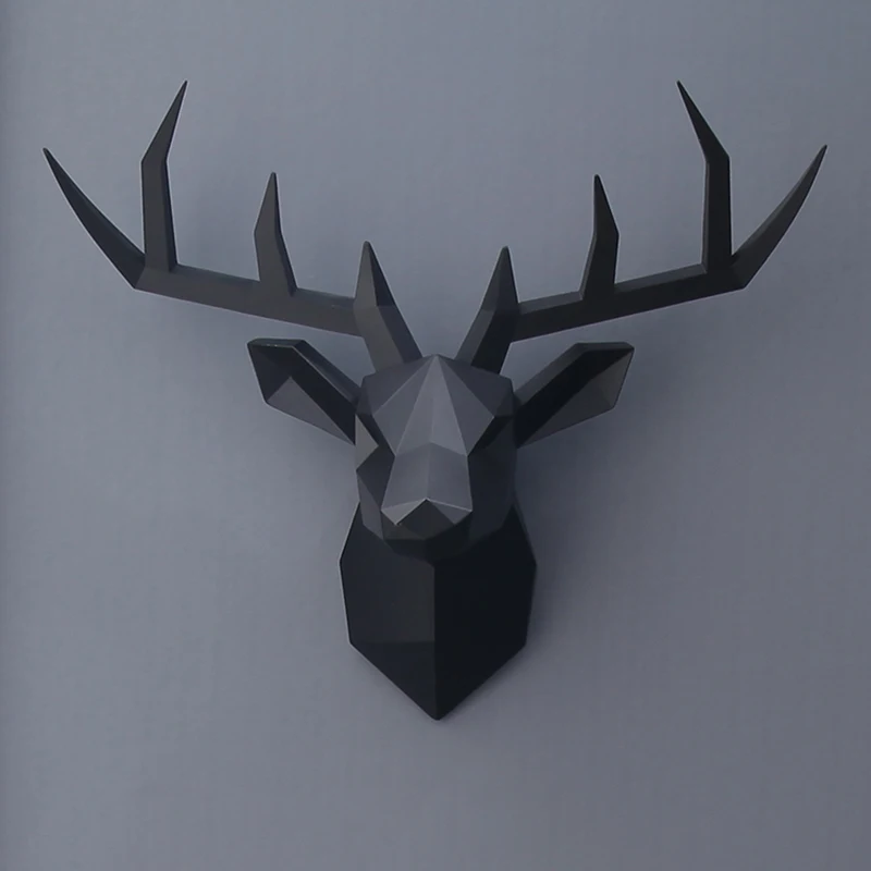 3D голова оленя статуя декор для стен комнаты скульптура 43*16*36 см миниатюрная