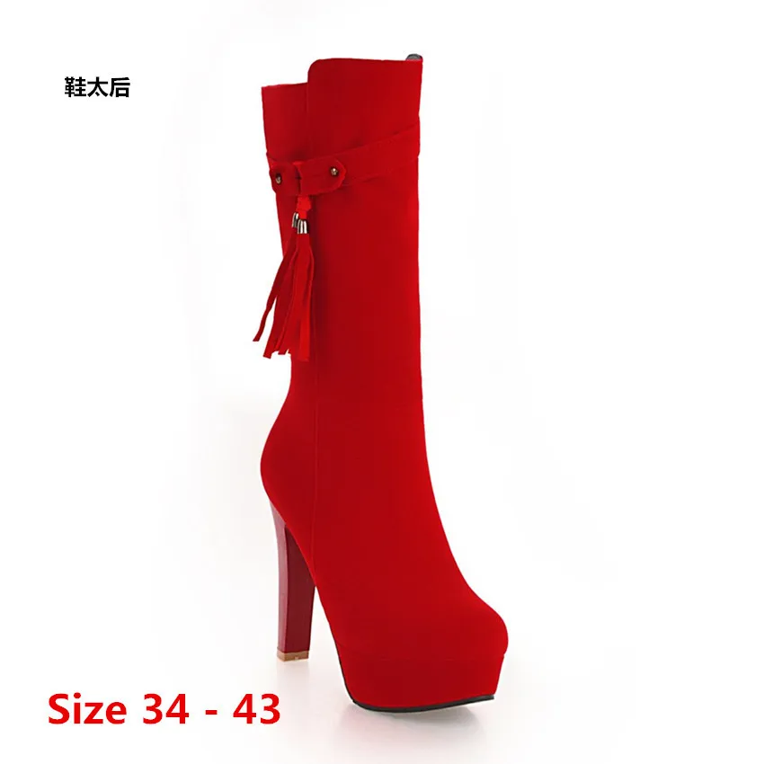 Женские сапоги до колена на платформе, осенне-зимние кожаные сапоги на высоком каблуке 11,5 см, большие размеры 34 - 43
Женские сапоги до колена на платформе, осенне-зимние кожаные сапоги на высоком каблуке 11,5 см, большие размеры 34 - 43