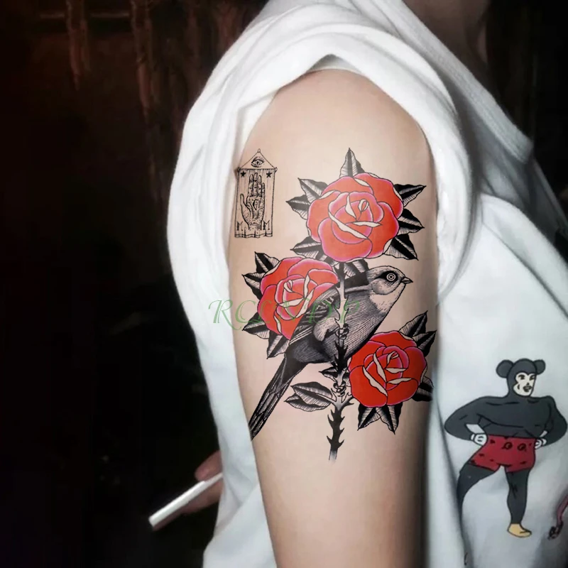 Waterproof Temporary Tattoo Sticker Rose flower Bird fake tatto flash tatoo tatouage arm leg hand art tattoos for women girl men
Waterproof Temporary Tattoo Sticker Rose flower Bird fake tatto flash tatoo tatouage arm leg hand art tattoos for women girl men
