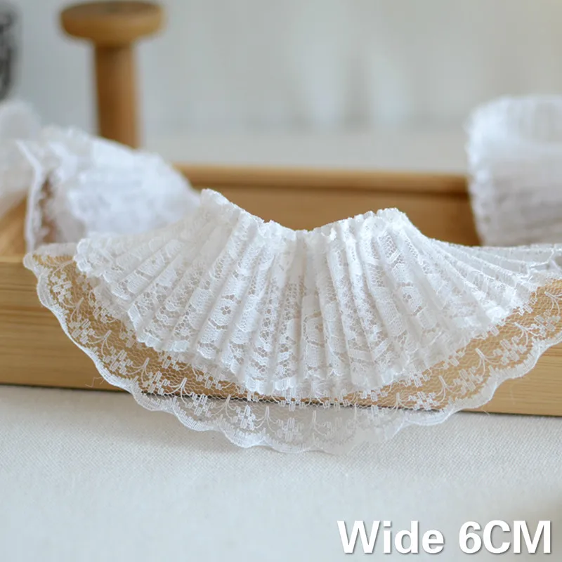 6CM Wide Double Layers White Ruffled Polyester Mesh Lace Trim Embroidered Flowers Guipure Ribbon Dress Collar Skirts Sewing DIY
6CM Wide Double Layers White Ruffled Polyester Mesh Lace Trim Embroidered Flowers Guipure Ribbon Dress Collar Skirts Sewing DIY