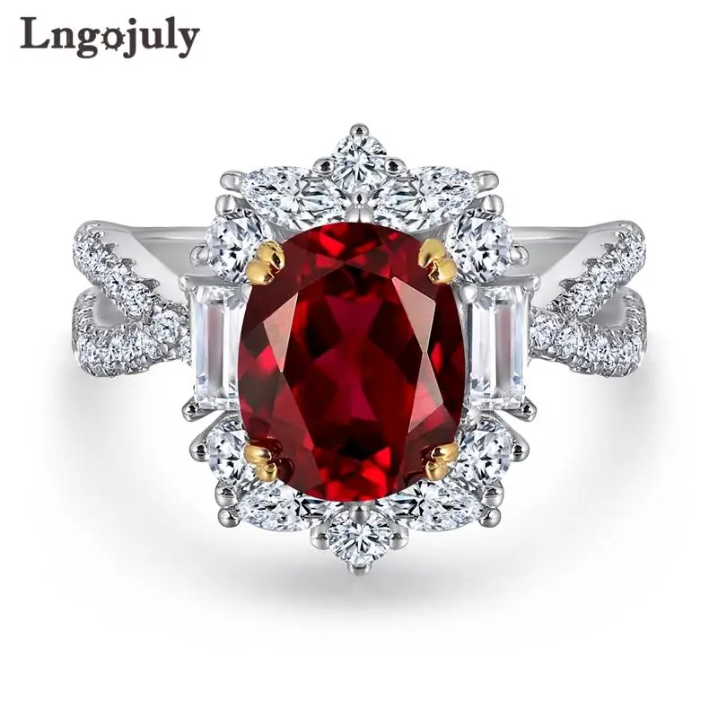 Genuine 100% 925 Sterling Silver Red High Carbon Diamond Bridal Rings Sparkling Wedding Party Silver 925 Fine Jewelry Gift
Genuine 100% 925 Sterling Silver Red High Carbon Diamond Bridal Rings Sparkling Wedding Party Silver 925 Fine Jewelry Gift