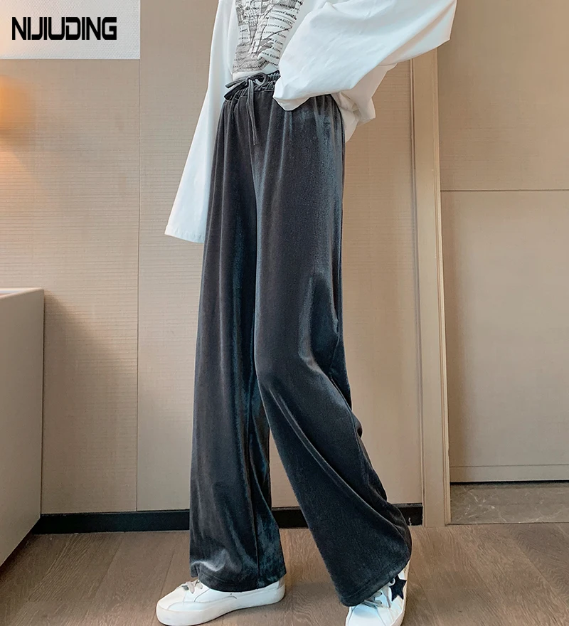 Winter Women Wide Leg Pants Female Casual Autumn Solid High Waist Loose Long Trousers Woman Golden velvet Sweatpants
Winter Women Wide Leg Pants Female Casual Autumn Solid High Waist Loose Long Trousers Woman Golden velvet Sweatpants