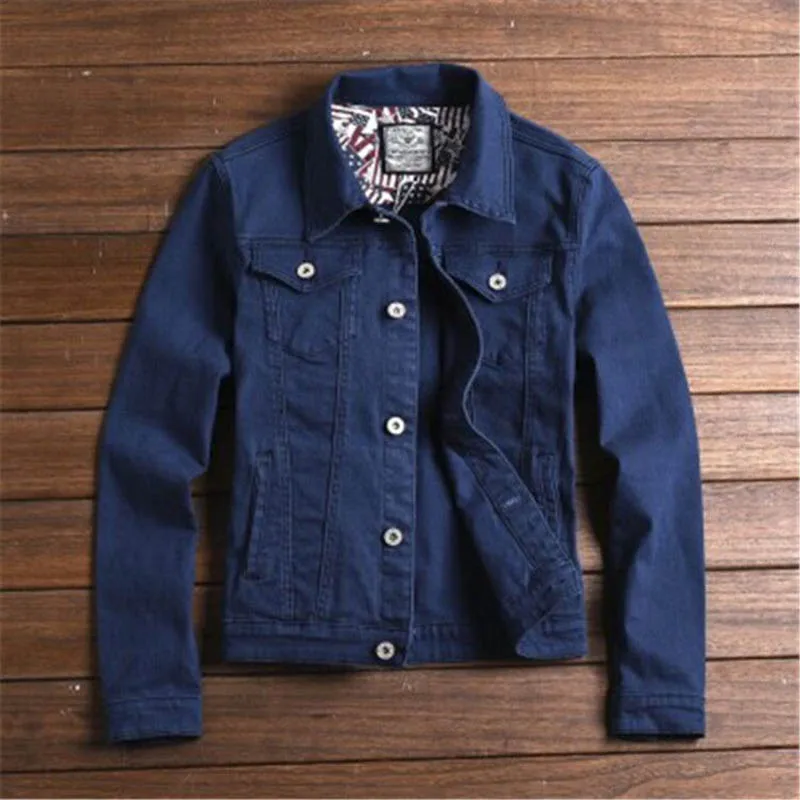 MCIKKNY Men Cotton Casual Denim Jackets Slim Fit Solid Color Jeans Jackets Male Outwear Size S-3XL 
MCIKKNY Men Cotton Casual Denim Jackets Slim Fit Solid Color Jeans Jackets Male Outwear Size S-3XL