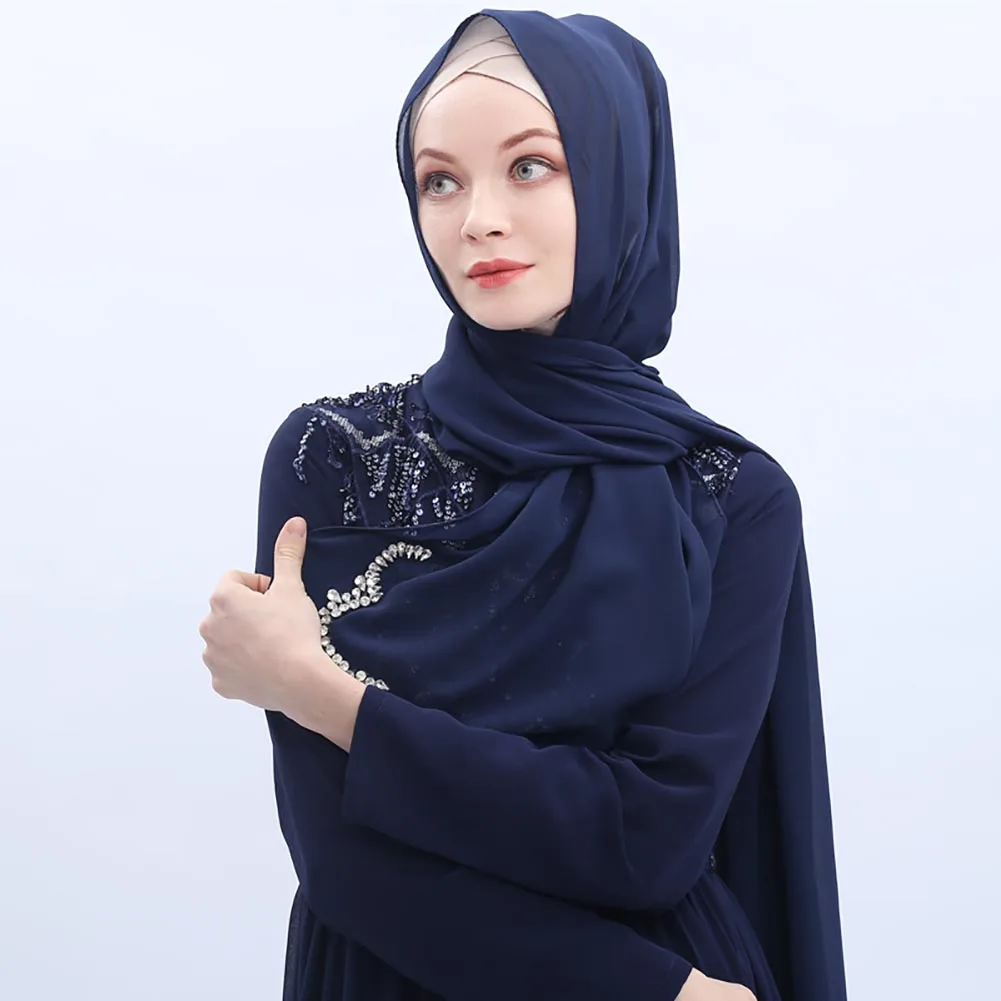 Women Rhinestone Shawl Head Wrap Long Scarf Islamic Muslim Hijab Crystal Crown Decor Sheer Chiffon Arab Headpiece
Women Rhinestone Shawl Head Wrap Long Scarf Islamic Muslim Hijab Crystal Crown Decor Sheer Chiffon Arab Headpiece