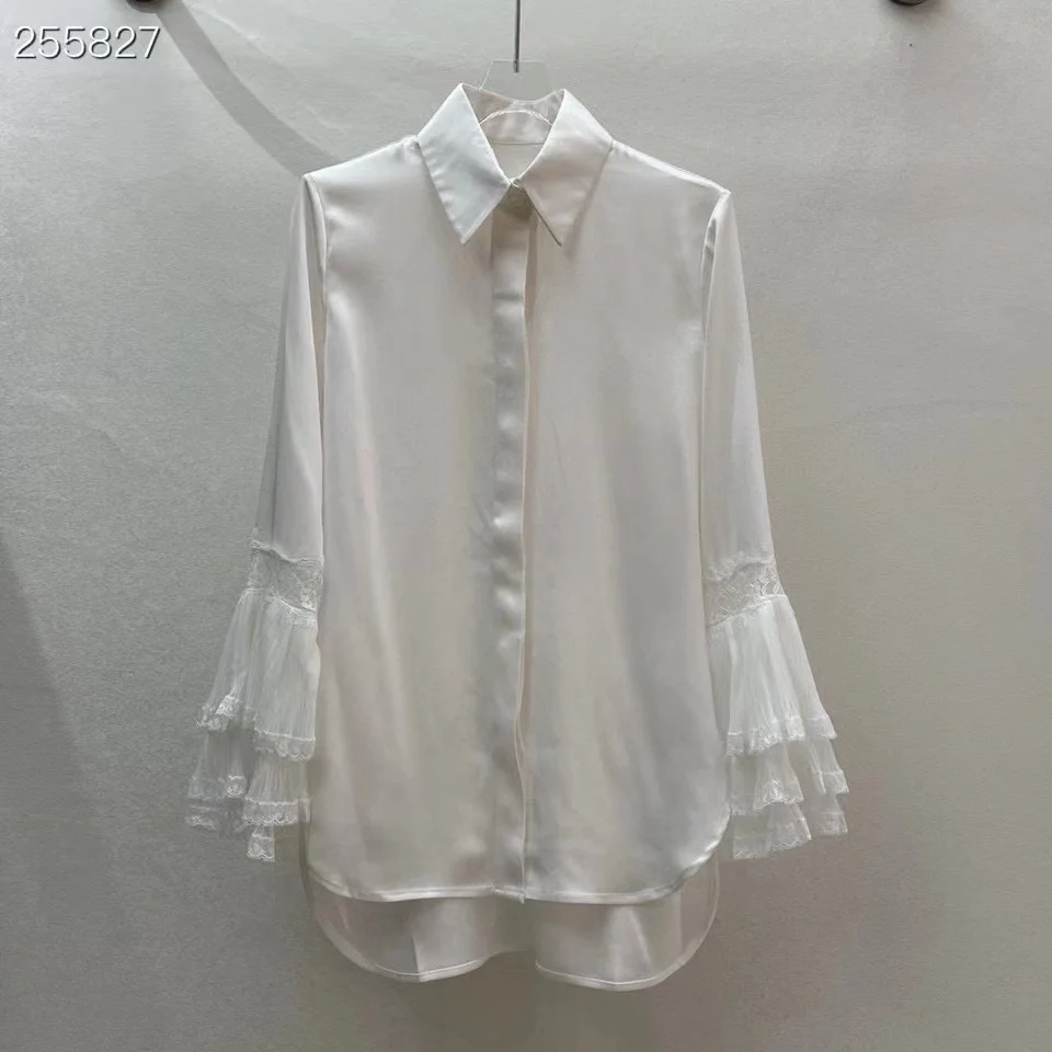 Fashion Luxury Blouse 2022 Summer Spring New Design Women Runway Solid Flare Sleeves High Quality Single Breasted White Blouse
Fashion Luxury Blouse 2022 Summer Spring New Design Women Runway Solid Flare Sleeves High Quality Single Breasted White Blouse