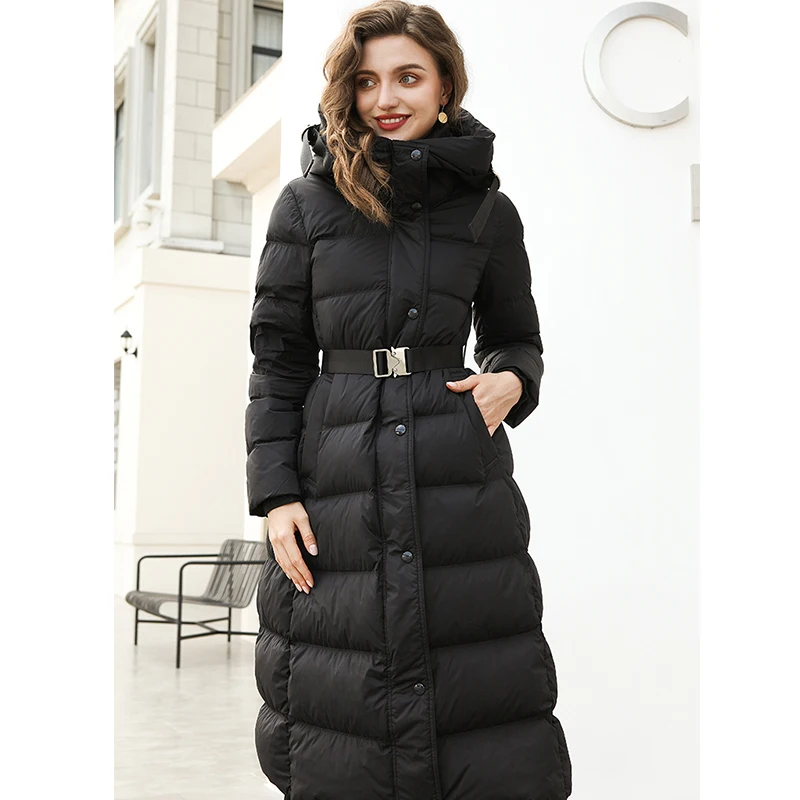 Женская зимняя куртка на молнии, с поясом, 90% утиного пуха
Женская зимняя куртка на молнии, с поясом, 90% утиного пуха