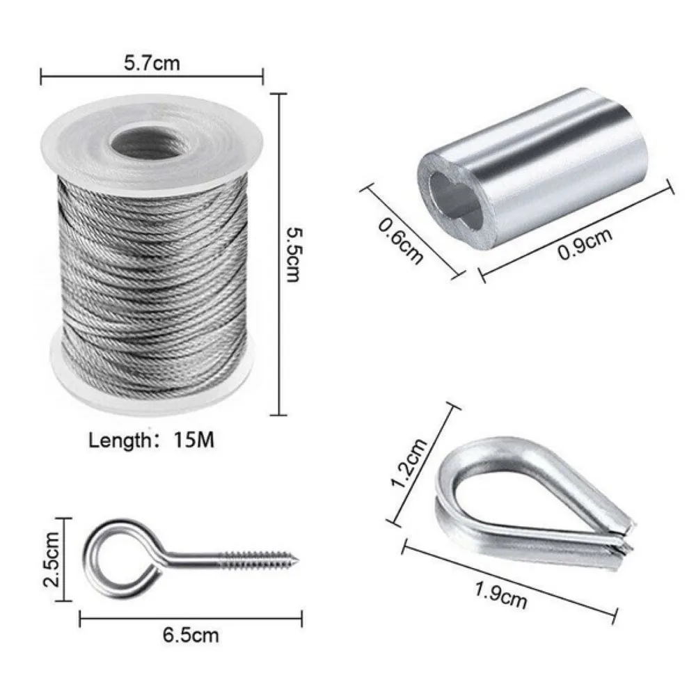 Wire Rope Stainless Steel PVC Coated Rust Resistance Flexible Clothesline Hooks Hanging Kit Steel Wire For Outdoor Indoor
Wire Rope Stainless Steel PVC Coated Rust Resistance Flexible Clothesline Hooks Hanging Kit Steel Wire For Outdoor Indoor