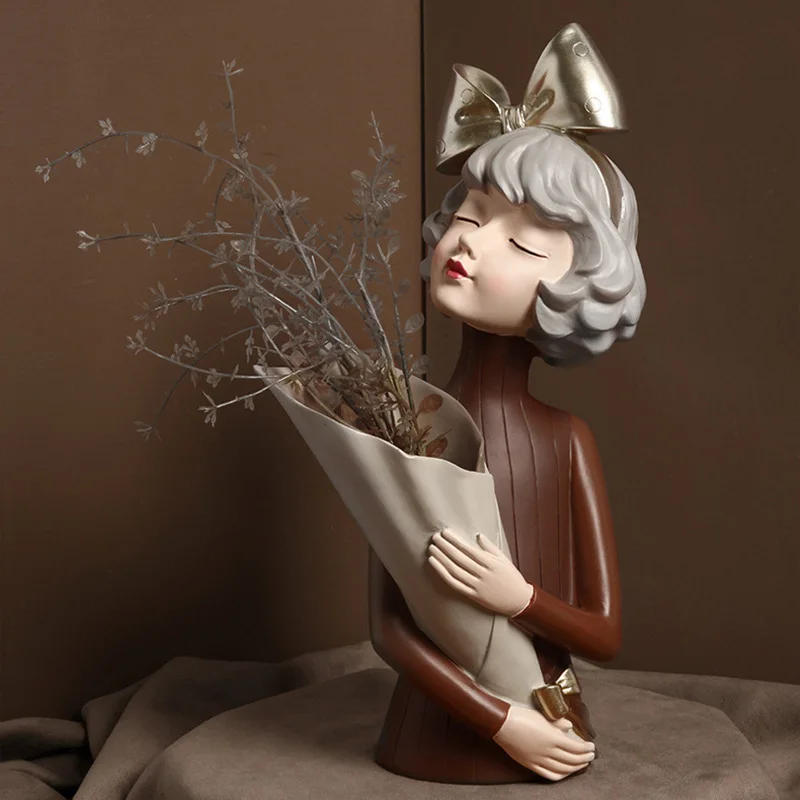 Nordic Style Cute Flower Girl Figurines Resin Fairy Sculptures Crafts Modern Home Decorations Flower Holder Desktop Ornament
Nordic Style Cute Flower Girl Figurines Resin Fairy Sculptures Crafts Modern Home Decorations Flower Holder Desktop Ornament