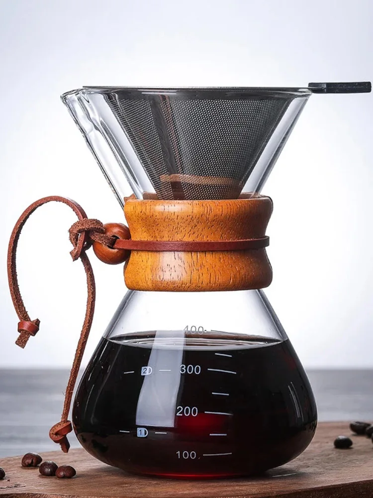 400ML 600ML 800ML Resistant Glass Coffee Kettle Stainless Steel Filter Dripper Anti-Scald Wooden Handle Brewer Pot Barista Tools
400ML 600ML 800ML Resistant Glass Coffee Kettle Stainless Steel Filter Dripper Anti-Scald Wooden Handle Brewer Pot Barista Tools