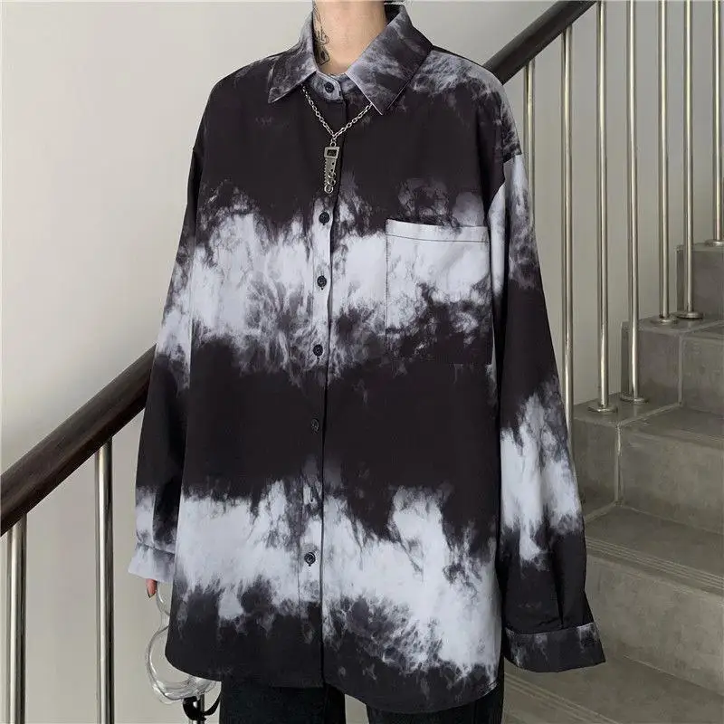 Men's shirt spring autumn dark tie-dye outerwear all-match oversized tops Korean handsome loose long-sleeve shirts couple coat
Men's shirt spring autumn dark tie-dye outerwear all-match oversized tops Korean handsome loose long-sleeve shirts couple coat