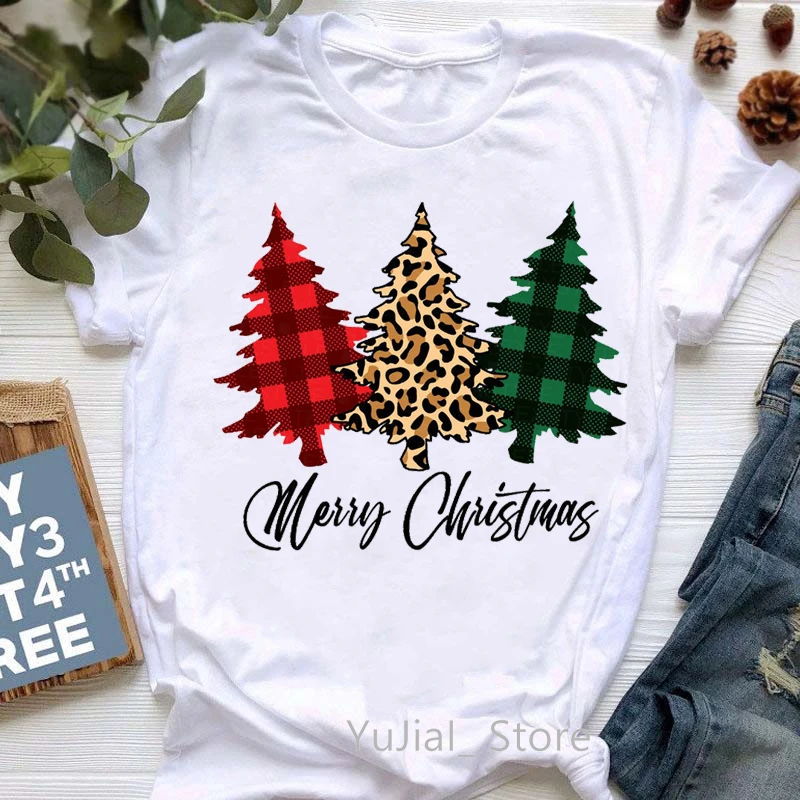 Leopard Merry Christmas Tree Graphic Print T-Shirt Women Clothing Harajuku Shirt Peace Love Beer/Santa Claus T Shirt Femme 
Leopard Merry Christmas Tree Graphic Print T-Shirt Women Clothing Harajuku Shirt Peace Love Beer/Santa Claus T Shirt Femme