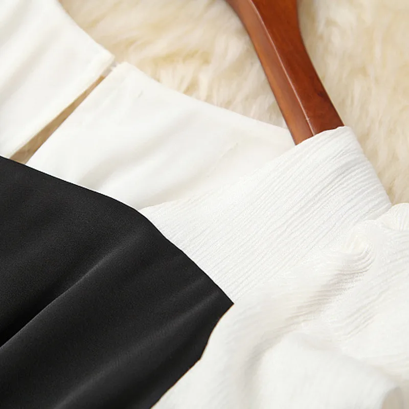 Elegant Puff Sleeve Contrast Color White Black Dress Summer Women's Clothing 2021 Designer Fashion Draped Office Party Vestidos
Elegant Puff Sleeve Contrast Color White Black Dress Summer Women's Clothing 2021 Designer Fashion Draped Office Party Vestidos