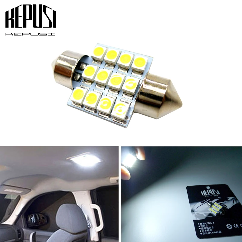 31mm 1.25" 12 SMD 3528 LED Dome Interior Festoon Lamp Map Lights Bulb Lamp 3021, 3022, 3175 Bulb DC 12V white
31mm 1.25" 12 SMD 3528 LED Dome Interior Festoon Lamp Map Lights Bulb Lamp 3021, 3022, 3175 Bulb DC 12V white