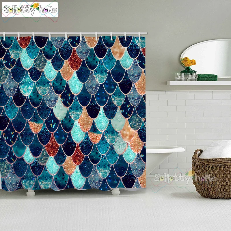Mermaid Shower Curtain Ocean Blue Teal Mermaid Fish Scales Pattern Waterproof Multi-size Bathroom Decor
Mermaid Shower Curtain Ocean Blue Teal Mermaid Fish Scales Pattern Waterproof Multi-size Bathroom Decor