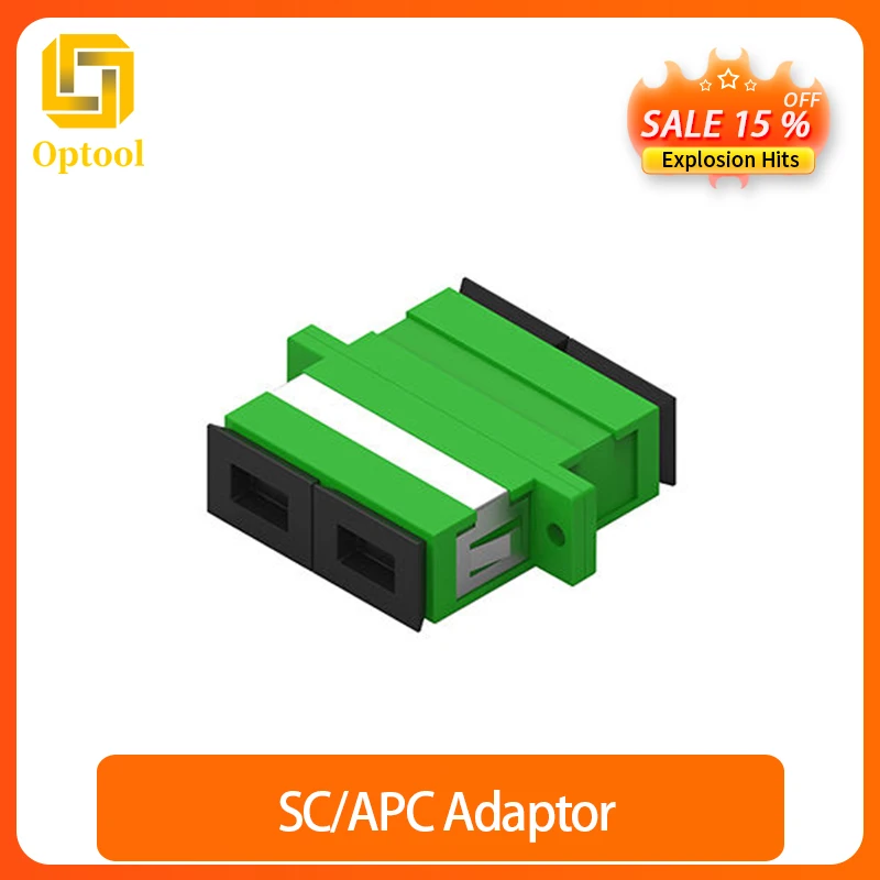 

50PCS SC/APC Adaptor New SC Female Fiber Optic Duplex Single Mode SC Flange with Flange Plastic Fiber Coupler