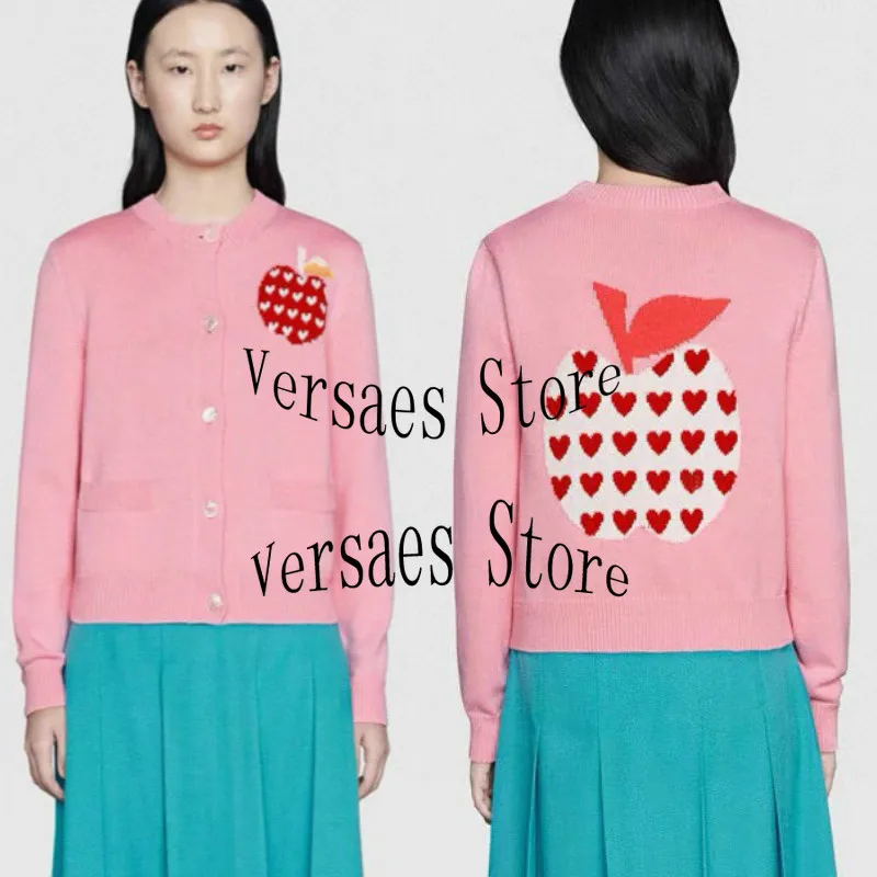 21luxury brand peach heart Apple printing fashion women's temperament round neck Versatile Single breasted long sleeved Pullover
21luxury brand peach heart Apple printing fashion women's temperament round neck Versatile Single breasted long sleeved Pullover