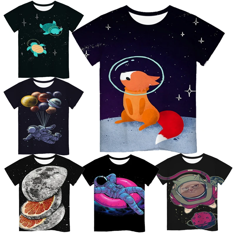 3D Space Astronaut Print T Shirt Boys Girls Toddler Short-sleeved Kindergarten Kids Tee Casual O-neck Street T-shirt
3D Space Astronaut Print T Shirt Boys Girls Toddler Short-sleeved Kindergarten Kids Tee Casual O-neck Street T-shirt