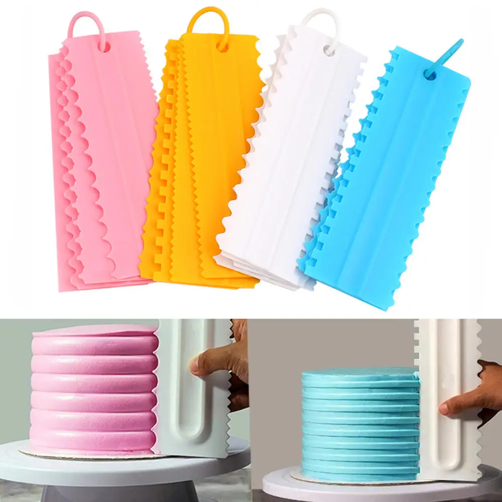 New Comb Cake Scraper Pattern Cream Scraper 4 Piece Set DIY Baking Tools Plastic Cream Scraper Set Baking Accessories
New Comb Cake Scraper Pattern Cream Scraper 4 Piece Set DIY Baking Tools Plastic Cream Scraper Set Baking Accessories