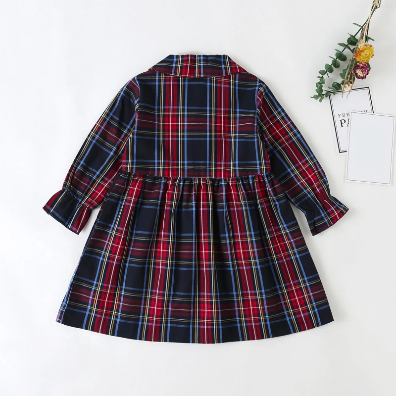 Girls Casual Dress Cotton Plaid Long-sleeved British Frill College England Style New 2021
Girls Casual Dress Cotton Plaid Long-sleeved British Frill College England Style New 2021