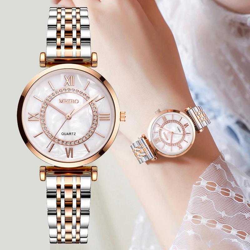 Women Watches Top Brand Luxury Diamond Ladies Stainless Steel Band Wristwatches Silver Rose Mesh Strap Female Quartz Watch
Women Watches Top Brand Luxury Diamond Ladies Stainless Steel Band Wristwatches Silver Rose Mesh Strap Female Quartz Watch
