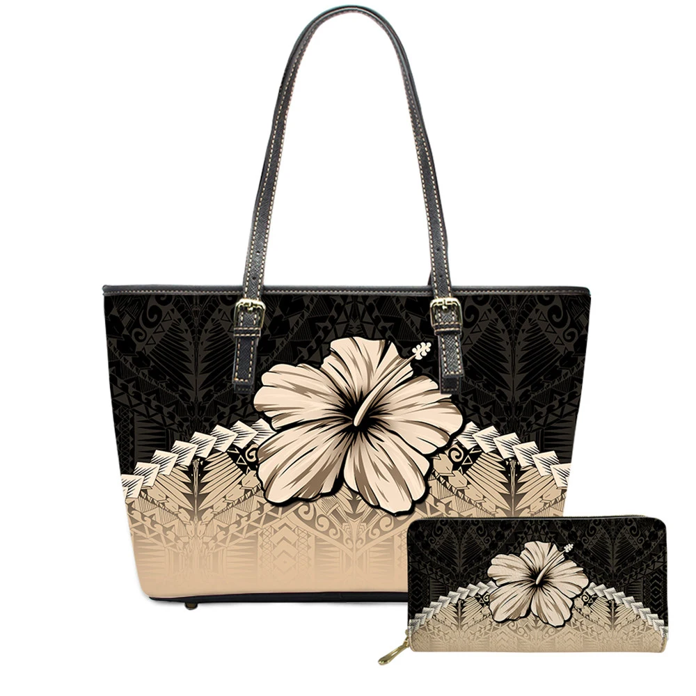 Customized 2pcs Women Top-handle Bag And Purse Hawaii Hibiscus Flower Printing PU Leather Ladies Casual Shoulder Bag Sac A Main
Customized 2pcs Women Top-handle Bag And Purse Hawaii Hibiscus Flower Printing PU Leather Ladies Casual Shoulder Bag Sac A Main