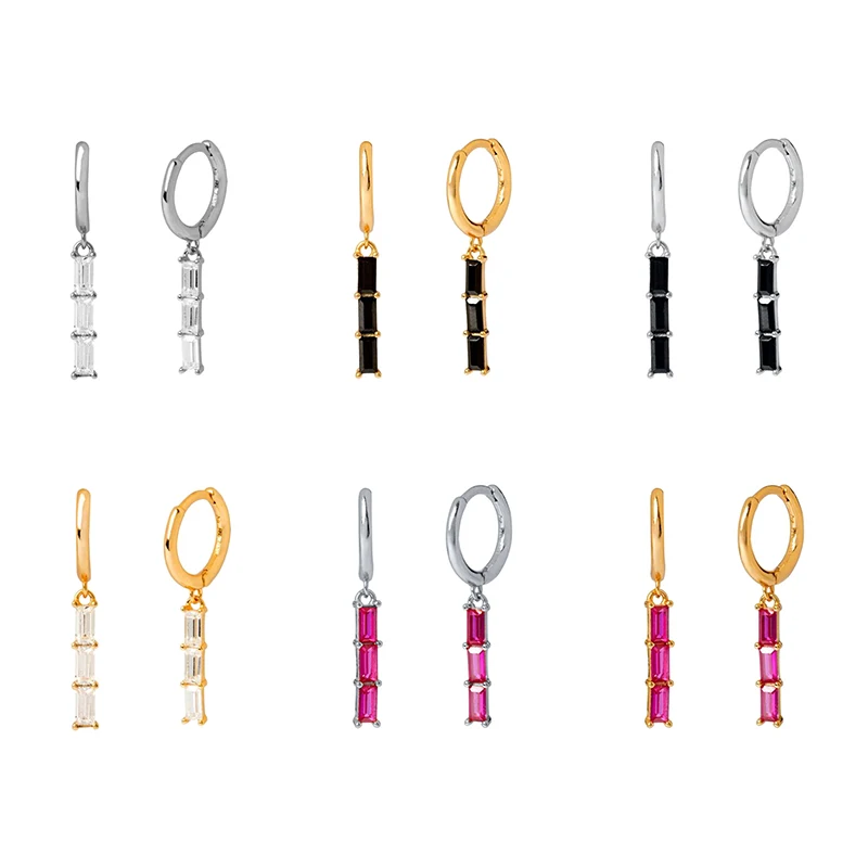 925 Silver Ear Buckle Huggies Hoop Earrings for Women Rose red/Black/White Crystal Hanging Charming CZ Earrings Females Jewelry
925 Silver Ear Buckle Huggies Hoop Earrings for Women Rose red/Black/White Crystal Hanging Charming CZ Earrings Females Jewelry