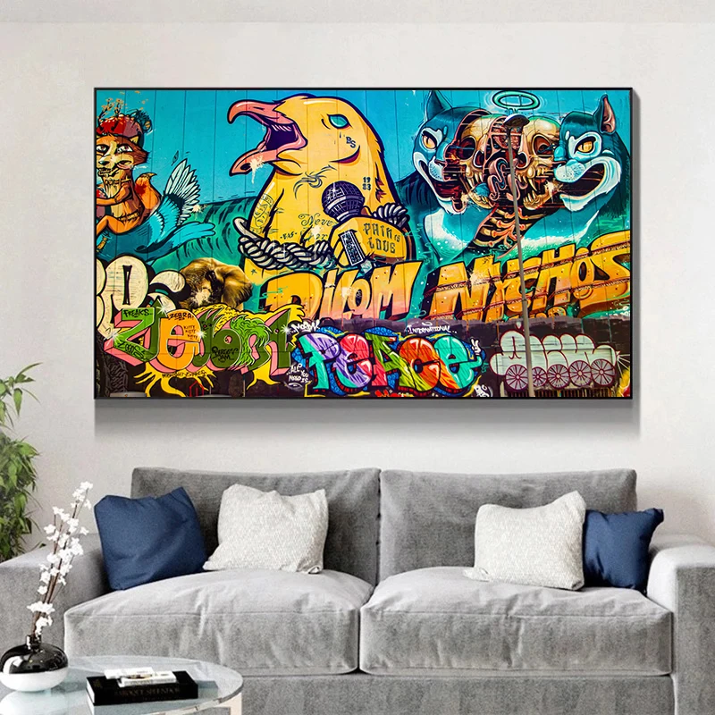 Abstract Graffiti Art Animal Painting Canvas Paintings Posters Wall Art Picture Quadro Living Room Home Decorative Paintings
Abstract Graffiti Art Animal Painting Canvas Paintings Posters Wall Art Picture Quadro Living Room Home Decorative Paintings