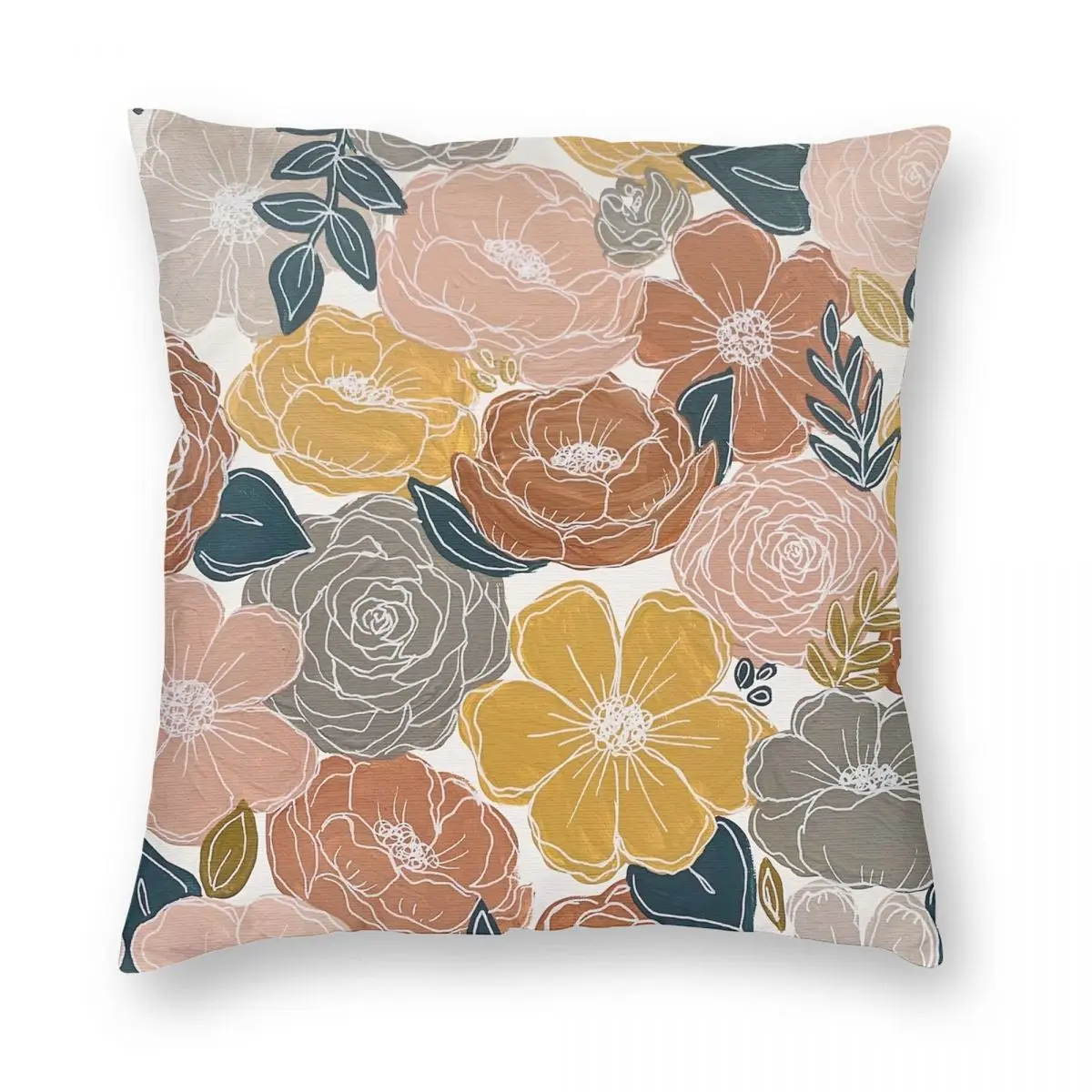 Earthy Florals Pillowcase Polyester Linen Velvet Printed Zip Decorative Pillow Case Bed Cushion Case 
Earthy Florals Pillowcase Polyester Linen Velvet Printed Zip Decorative Pillow Case Bed Cushion Case