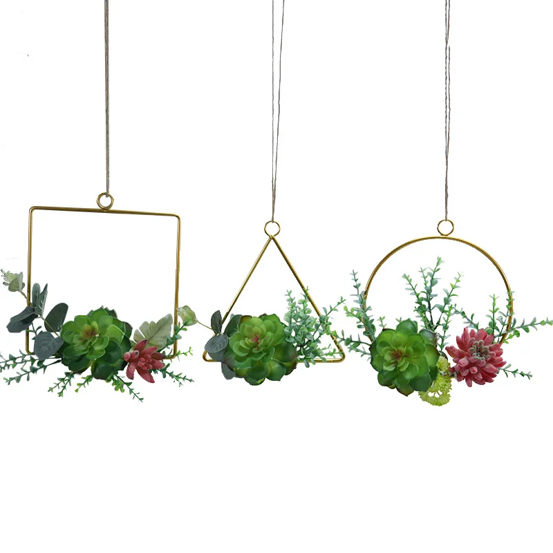 Nordic Style Simulation Flower Fleshy Garland Geometric Iron Wreath Ornaments Wall Hanging Home Decoration Wedding Supplies
Nordic Style Simulation Flower Fleshy Garland Geometric Iron Wreath Ornaments Wall Hanging Home Decoration Wedding Supplies