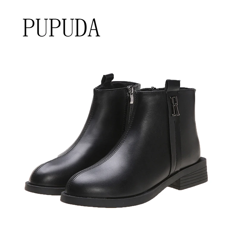 

PUPUDA Fashion Winter Platform Boots Women Black Classic Chelsea Boots Women Chunky Ankle Boots Casual High Top Shoes Autumn