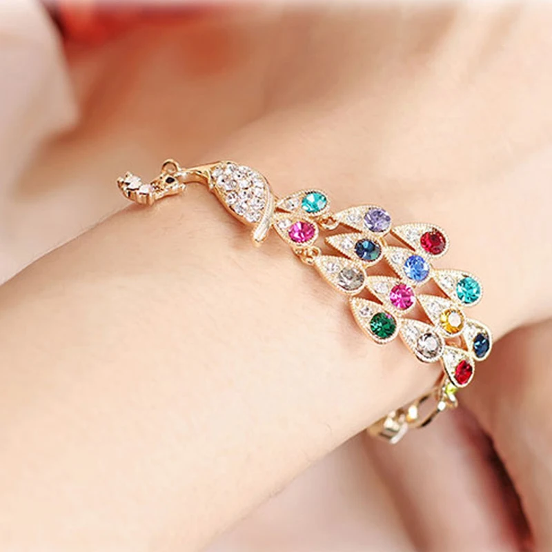 Fashion Women Girl Colorful Rhinestone Crystal Peacock Hand Necklace Bracelet Party Bangle Jewelry
Fashion Women Girl Colorful Rhinestone Crystal Peacock Hand Necklace Bracelet Party Bangle Jewelry