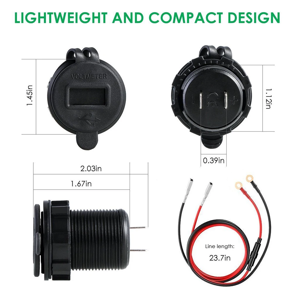 70% HOT SALES!!! Car Motorcycle Waterproof 4.2A Dual USB Charger Socket with Voltmeter Wire
70% HOT SALES!!! Car Motorcycle Waterproof 4.2A Dual USB Charger Socket with Voltmeter Wire
