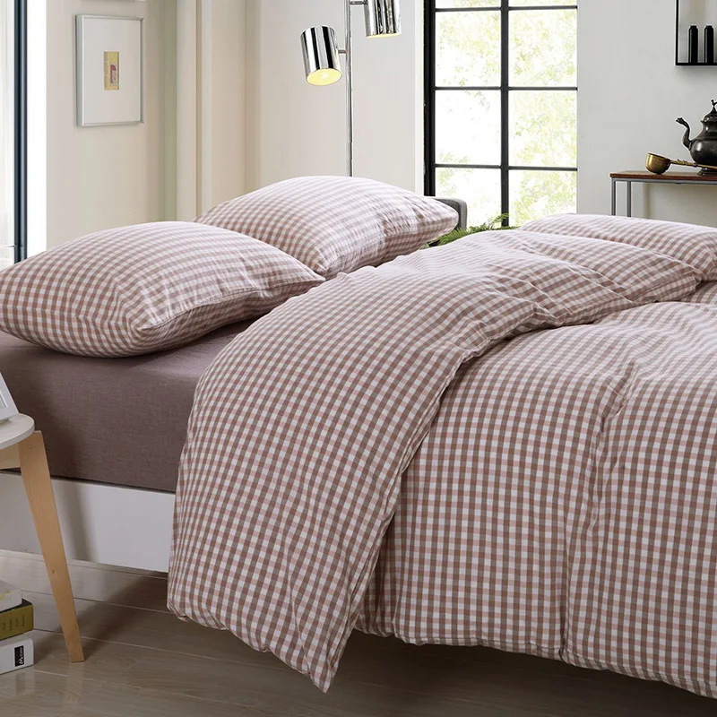 100% Cotton Quilt Set Home Textile Plaid Duvet Cover Pillow Case Bed Sheet Boy Kid Teen Girl Bedding Covers Set King Queen Twin
100% Cotton Quilt Set Home Textile Plaid Duvet Cover Pillow Case Bed Sheet Boy Kid Teen Girl Bedding Covers Set King Queen Twin